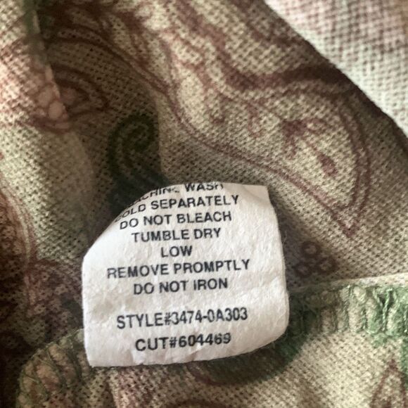 Pre Owned Womens Cha Cha Vente Blouse Green Floral Hippie Vibe Casual - Picture 9 of 10